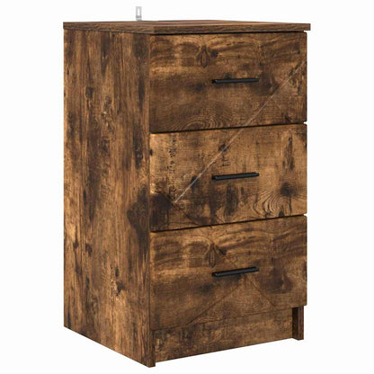 Nachtkastje met lade Gerookt eiken 38 x 38 x 66 cm Bewerkt hout