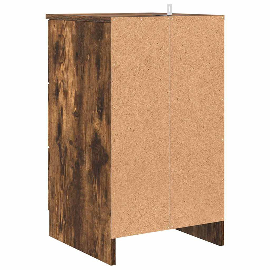 Nachtkastje met lade Gerookt eiken 38 x 38 x 66 cm Bewerkt hout