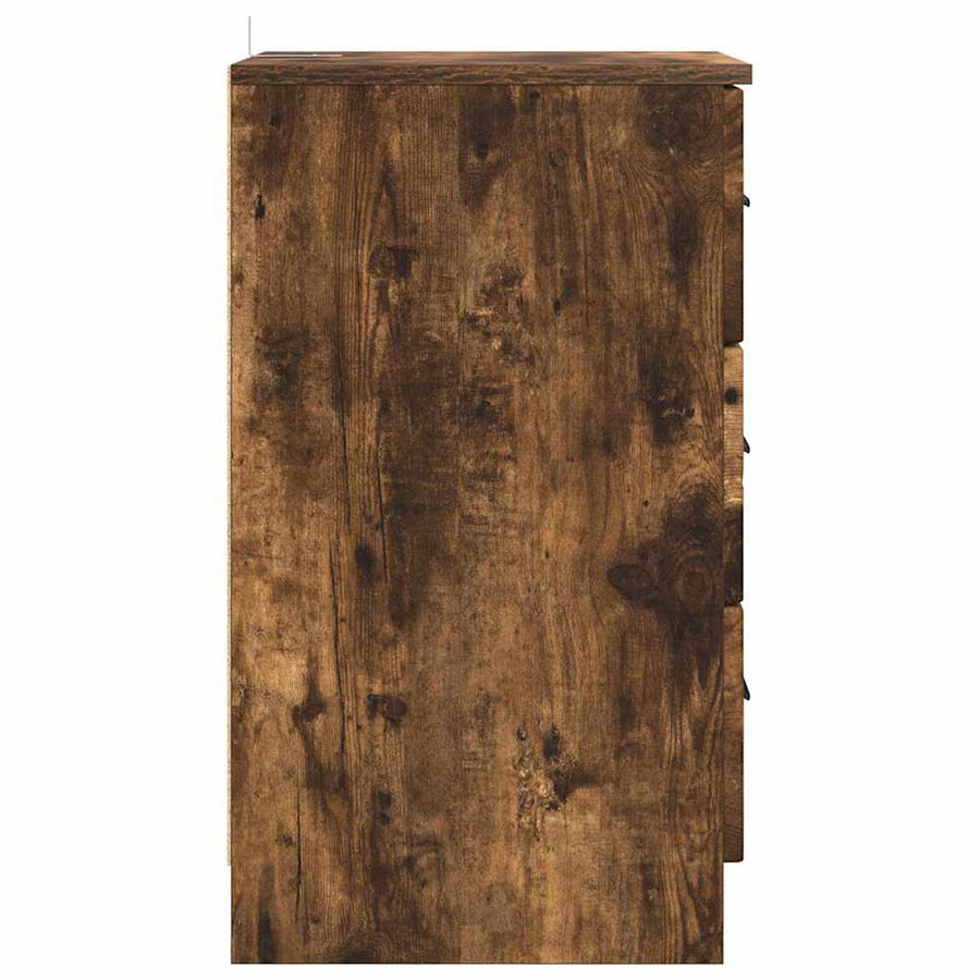 Nachtkastje met lade Gerookt eiken 38 x 38 x 66 cm Bewerkt hout