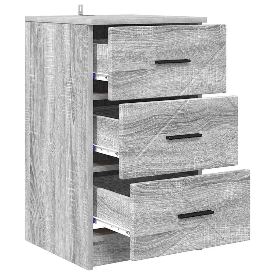 Nachtkastje met lade Grijs sonoma 38 x 38 x 66 cm Bewerkt hout