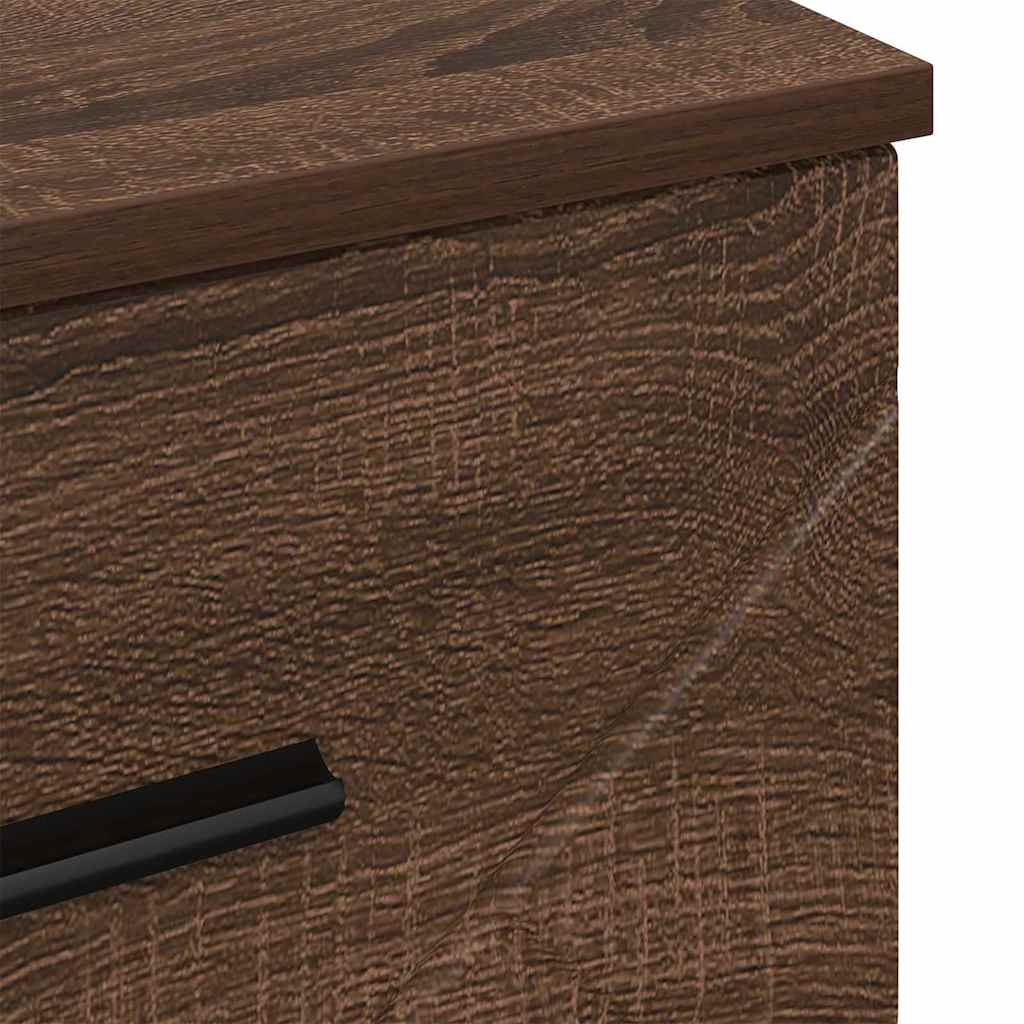 Nachtkastje bruin eikenkleur 38 x 38 x 66 cm Bewerkt hout