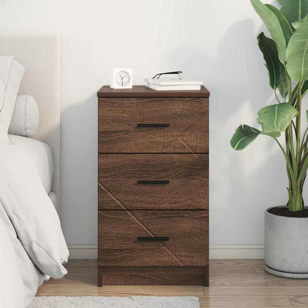 Nachtkastje bruin eikenkleur 38 x 38 x 66 cm Bewerkt hout