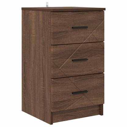 Nachtkastje bruin eikenkleur 38 x 38 x 66 cm Bewerkt hout