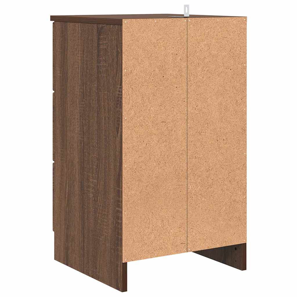Nachtkastje bruin eikenkleur 38 x 38 x 66 cm Bewerkt hout