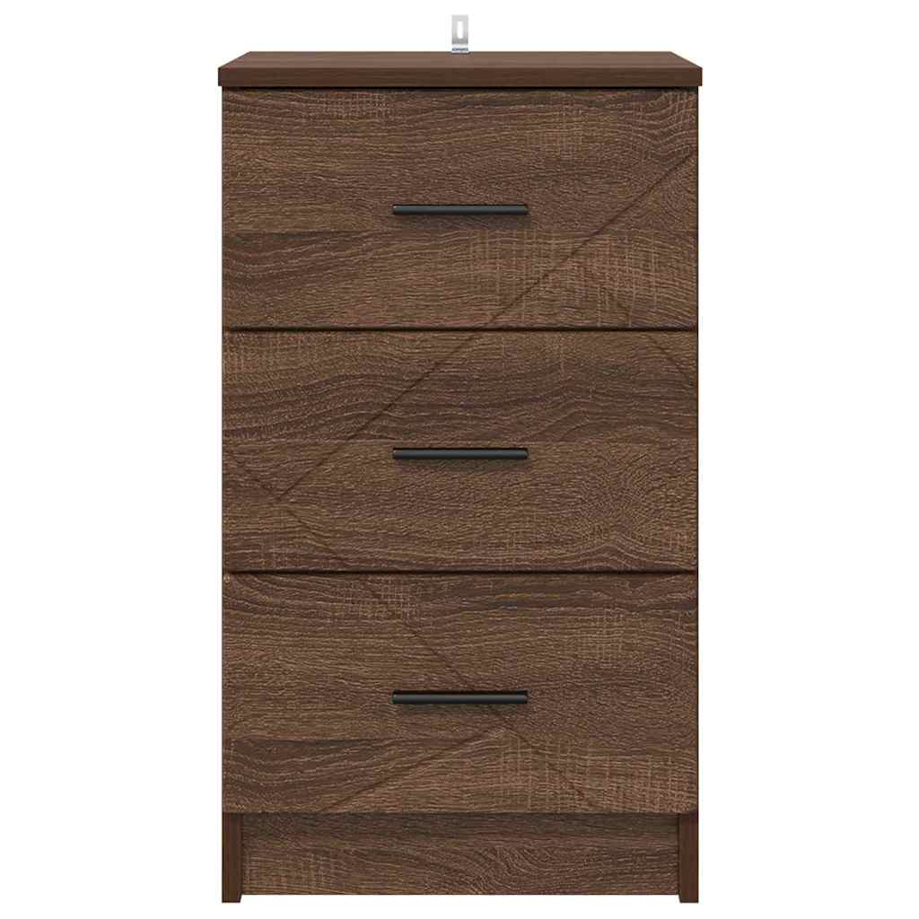 Nachtkastje bruin eikenkleur 38 x 38 x 66 cm Bewerkt hout