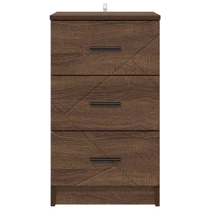 Nachtkastje bruin eikenkleur 38 x 38 x 66 cm Bewerkt hout