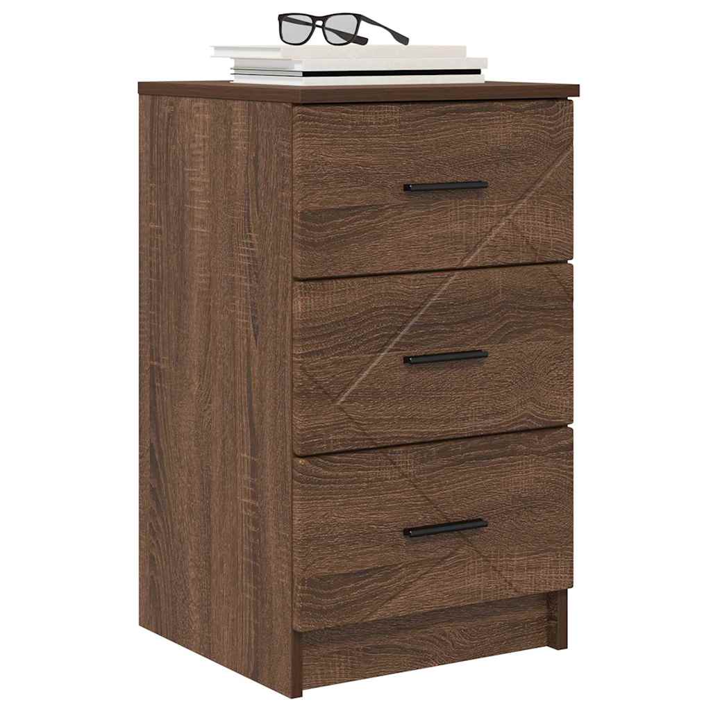 Nachtkastje bruin eikenkleur 38 x 38 x 66 cm Bewerkt hout