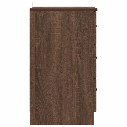 Nachtkastje bruin eikenkleur 38 x 38 x 66 cm Bewerkt hout