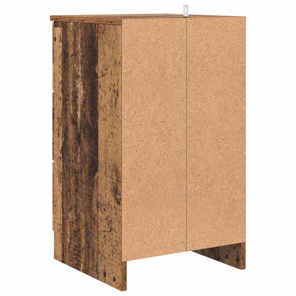 Nachtkastje met lade Oud hout 38 x 38 x 66 cm Bewerkt hout
