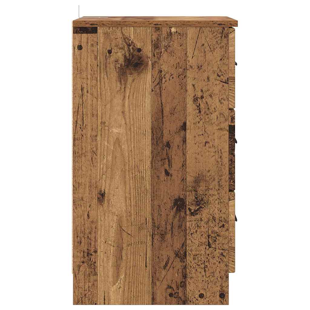 Nachtkastje met lade Oud hout 38 x 38 x 66 cm Bewerkt hout