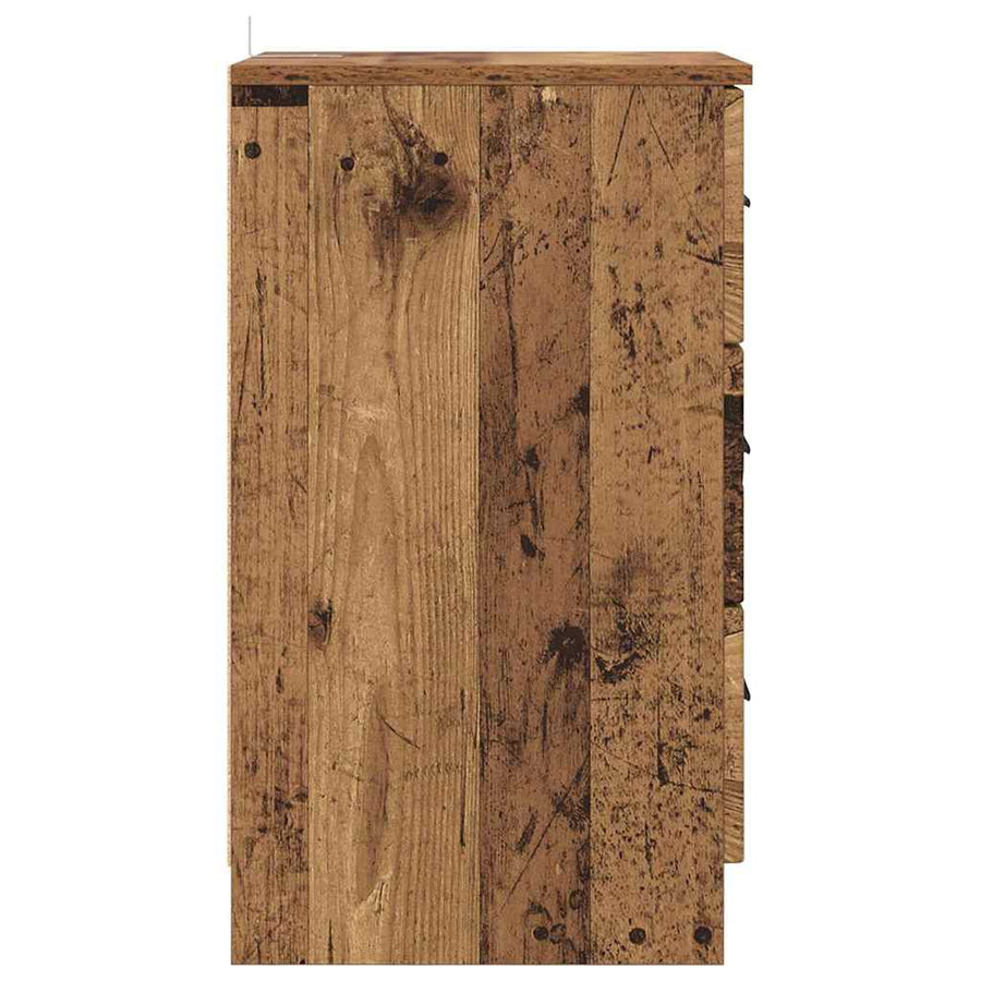 Nachtkastje met lade Oud hout 38 x 38 x 66 cm Bewerkt hout