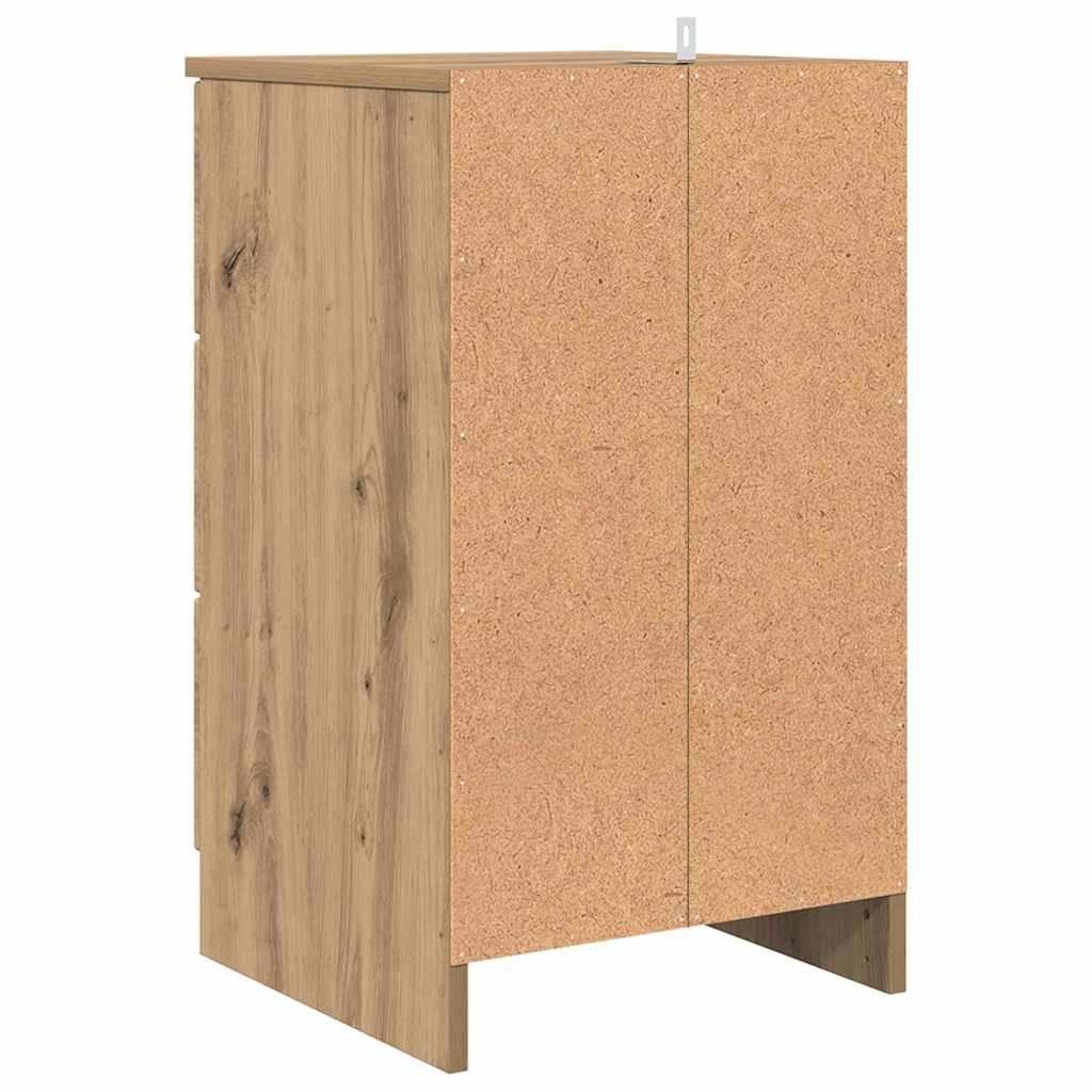 Nachtkastje met lade artisanaal eikenkleurig 38 x 38 x 66 cm