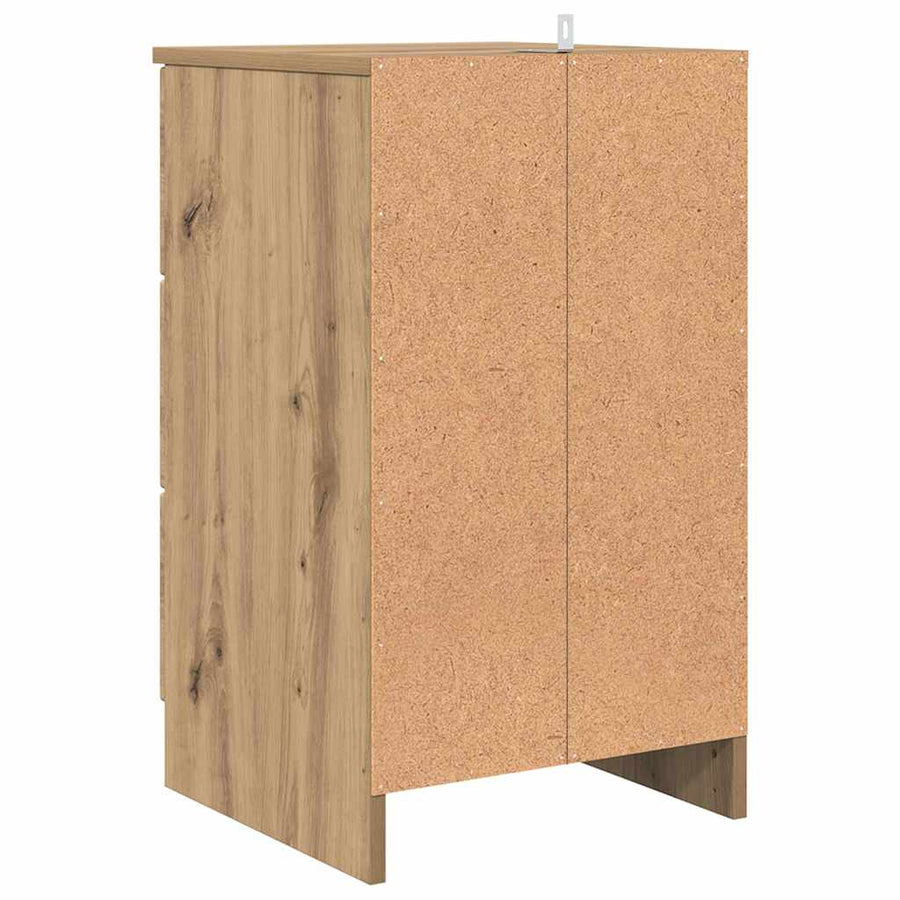 Nachtkastje met lade artisanaal eikenkleurig 38 x 38 x 66 cm