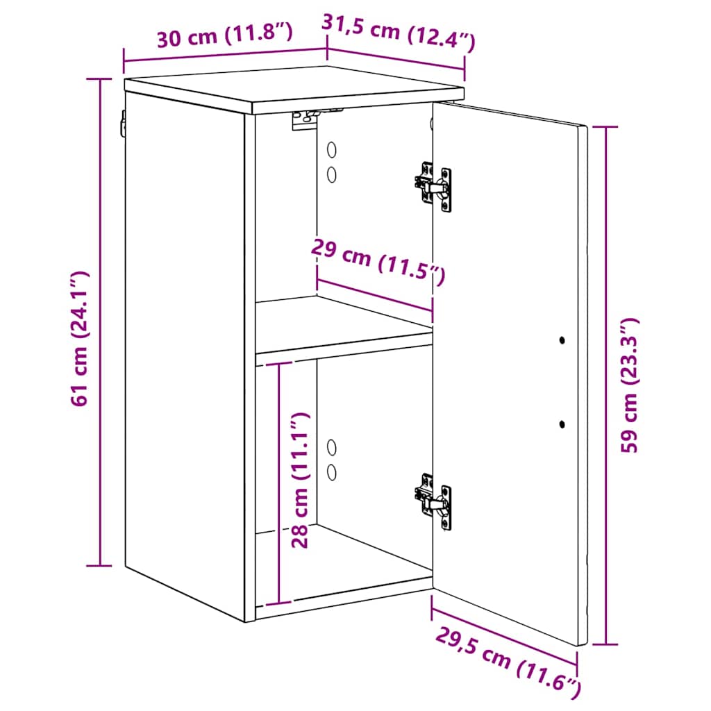 Badkamer Kast Wit 39 x 23,5 x 65 cm Bewerkt hout & Metaal