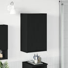 Badkamerkast 39x23,5x65 cm bewerkt hout metaal zwart