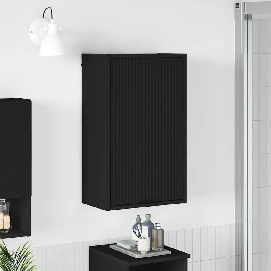 Badkamer Kast Zwart 39 x 23,5 x 65 cm Bewerkt hout & Metaal