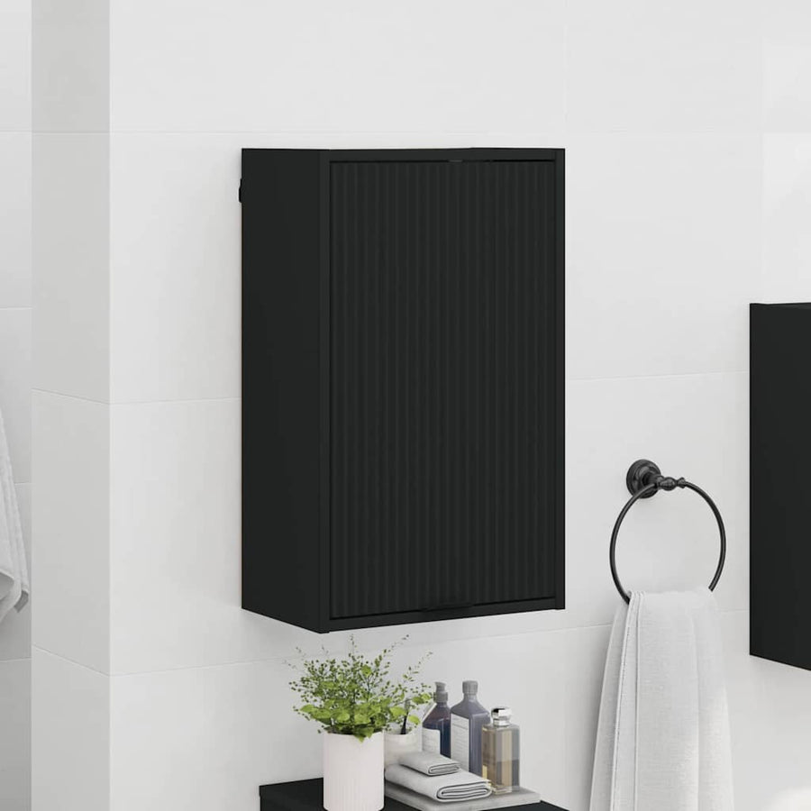 Badkamer Kast Zwart 39 x 23,5 x 65 cm Bewerkt hout & Metaal