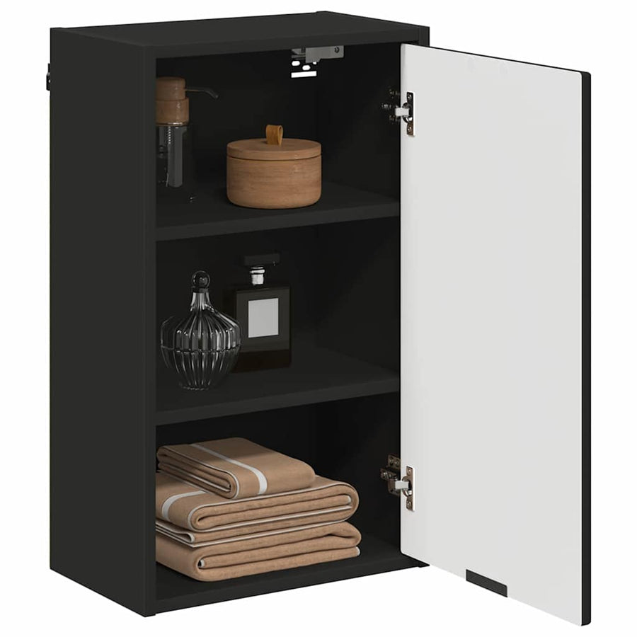 Badkamer Kast Zwart 39 x 23,5 x 65 cm Bewerkt hout & Metaal