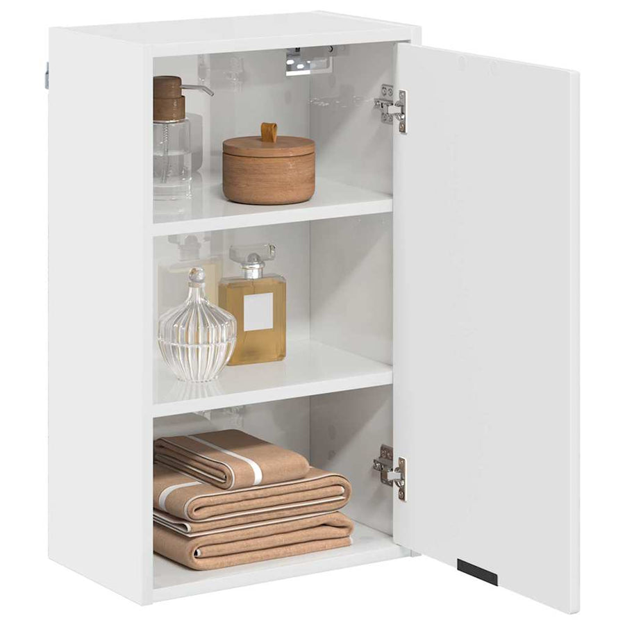 Badkamer Kast Wandgemonteerd Hoogglans wit 39 x 23,5 x 65 cm