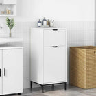 Badkamerkast 39,5x36x88 cm wit bewerkt hout metaal
