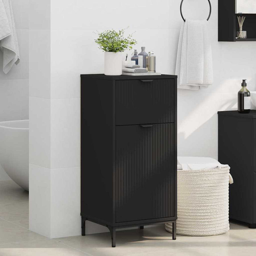Badkamer Kast Zwart 39,5 x 36 x 88 cm Bewerkt hout & Metaal