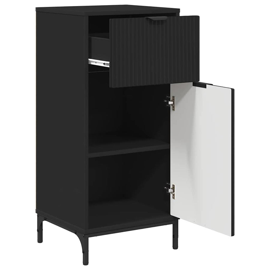 Badkamer Kast Zwart 39,5 x 36 x 88 cm Bewerkt hout & Metaal