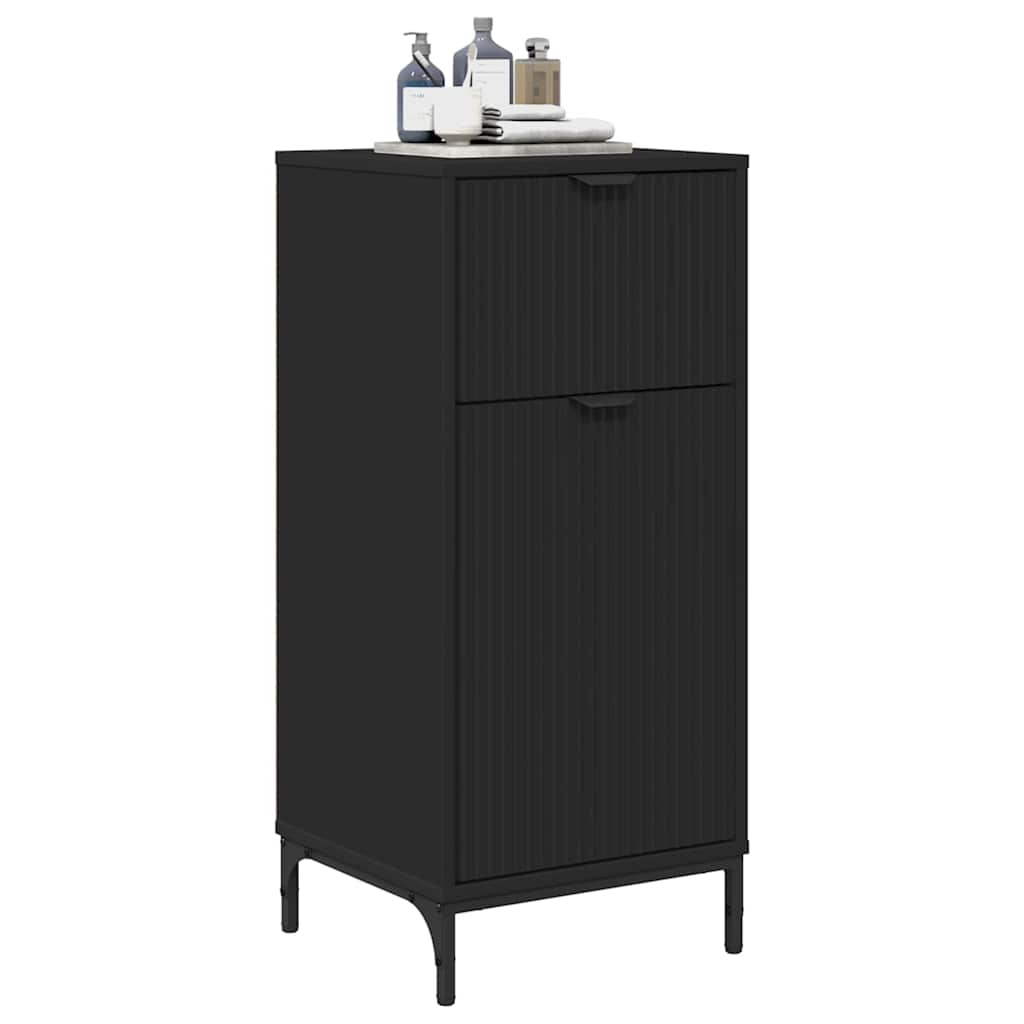 Badkamer Kast Zwart 39,5 x 36 x 88 cm Bewerkt hout & Metaal