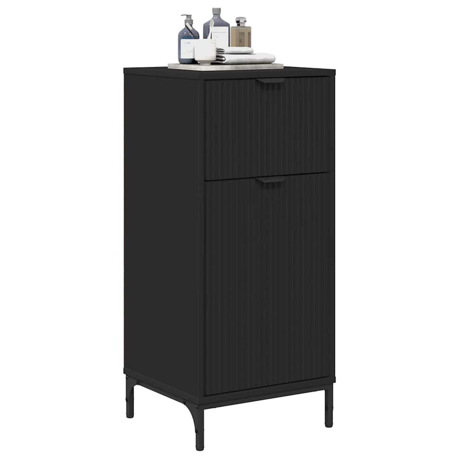 Badkamer Kast Zwart 39,5 x 36 x 88 cm Bewerkt hout & Metaal