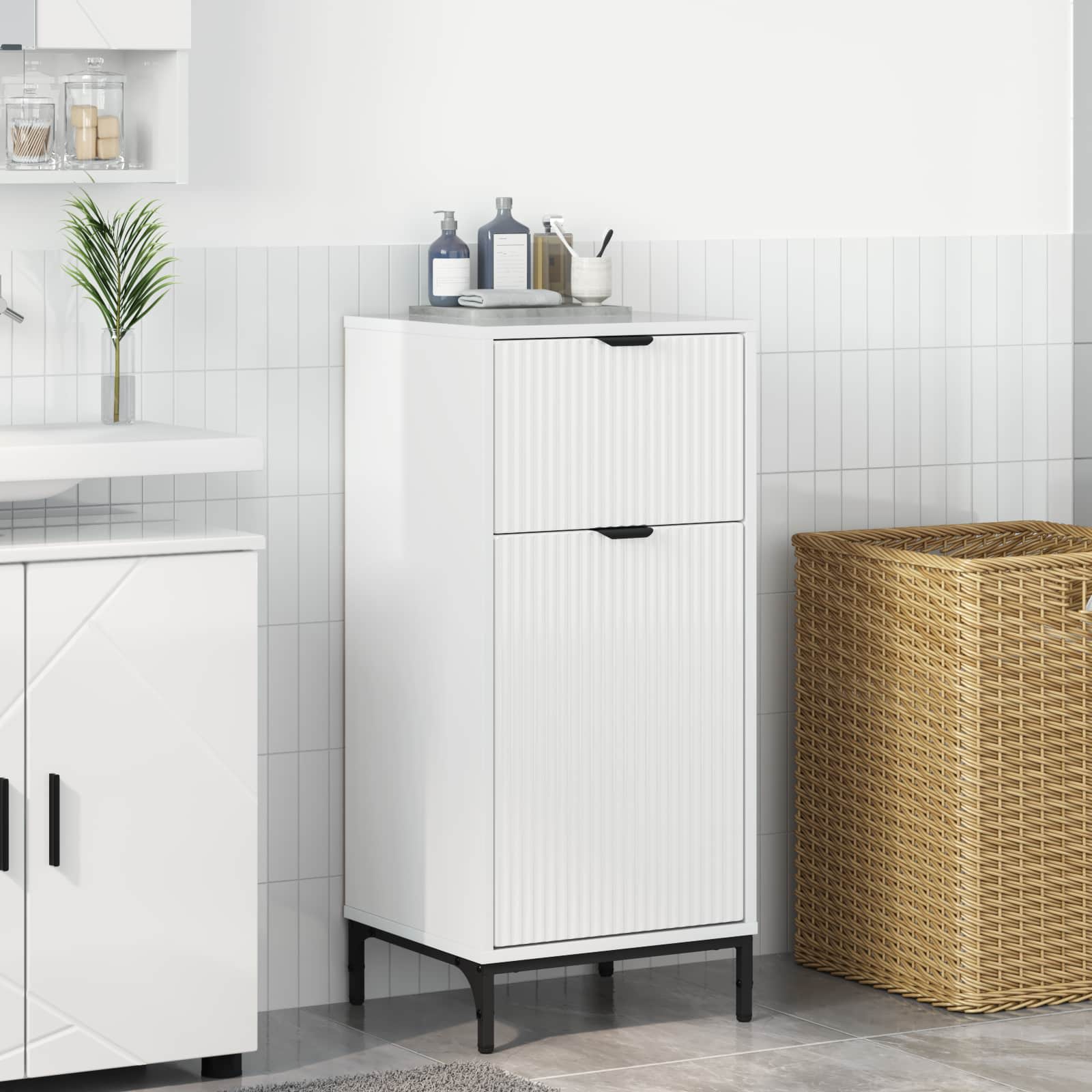 Badkamer Kast Hoogglans wit 39,5 x 36 x 88 cm