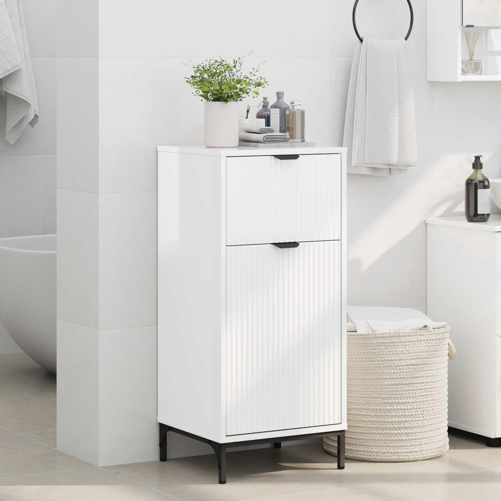Badkamer Kast Hoogglans wit 39,5 x 36 x 88 cm