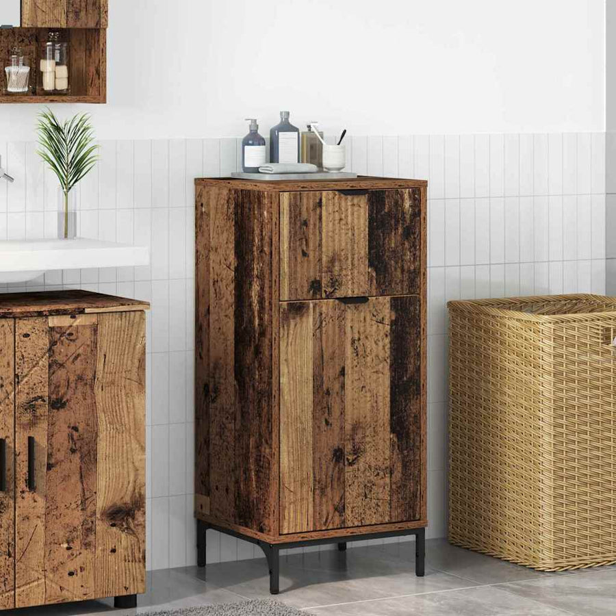 Badkamer Kast Oud Hout 39,5 x 36 x 88 cm Bewerkt hout & Metaal