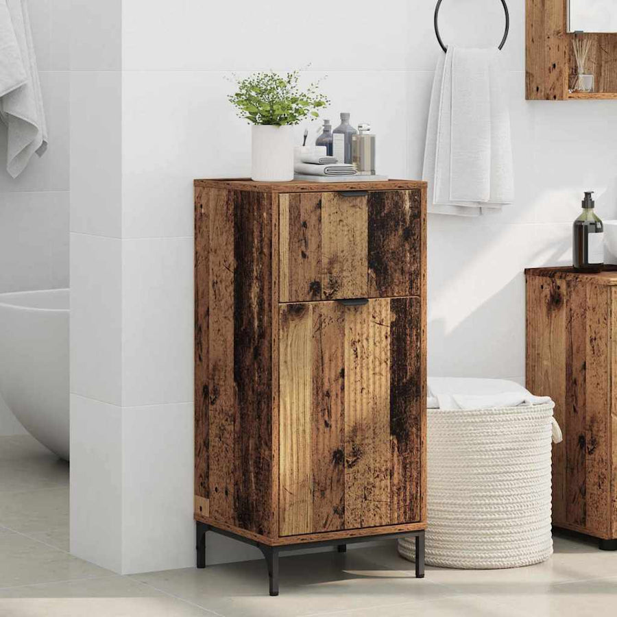 Badkamer Kast Oud Hout 39,5 x 36 x 88 cm Bewerkt hout & Metaal