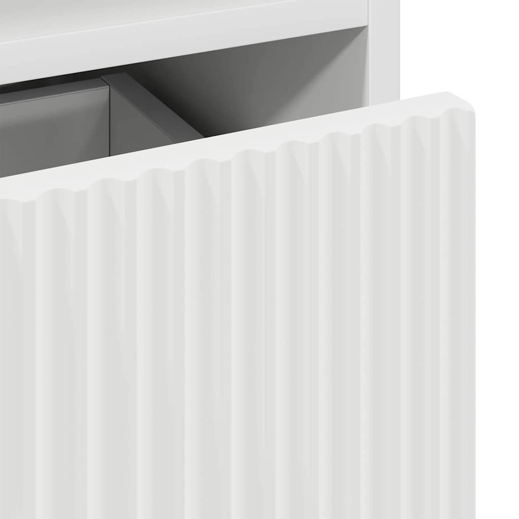 Hoge badkamerkast met lade Wit 31.5 x 33 x 190 cm Bewerkt hout