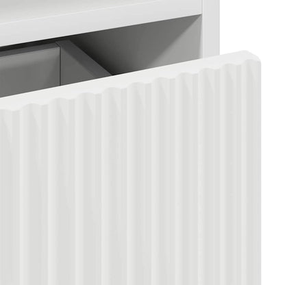 Hoge badkamerkast met lade Wit 31.5 x 33 x 190 cm Bewerkt hout