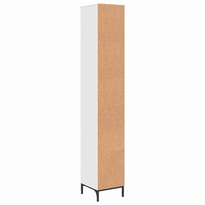 Hoge badkamerkast met lade Wit 31.5 x 33 x 190 cm Bewerkt hout