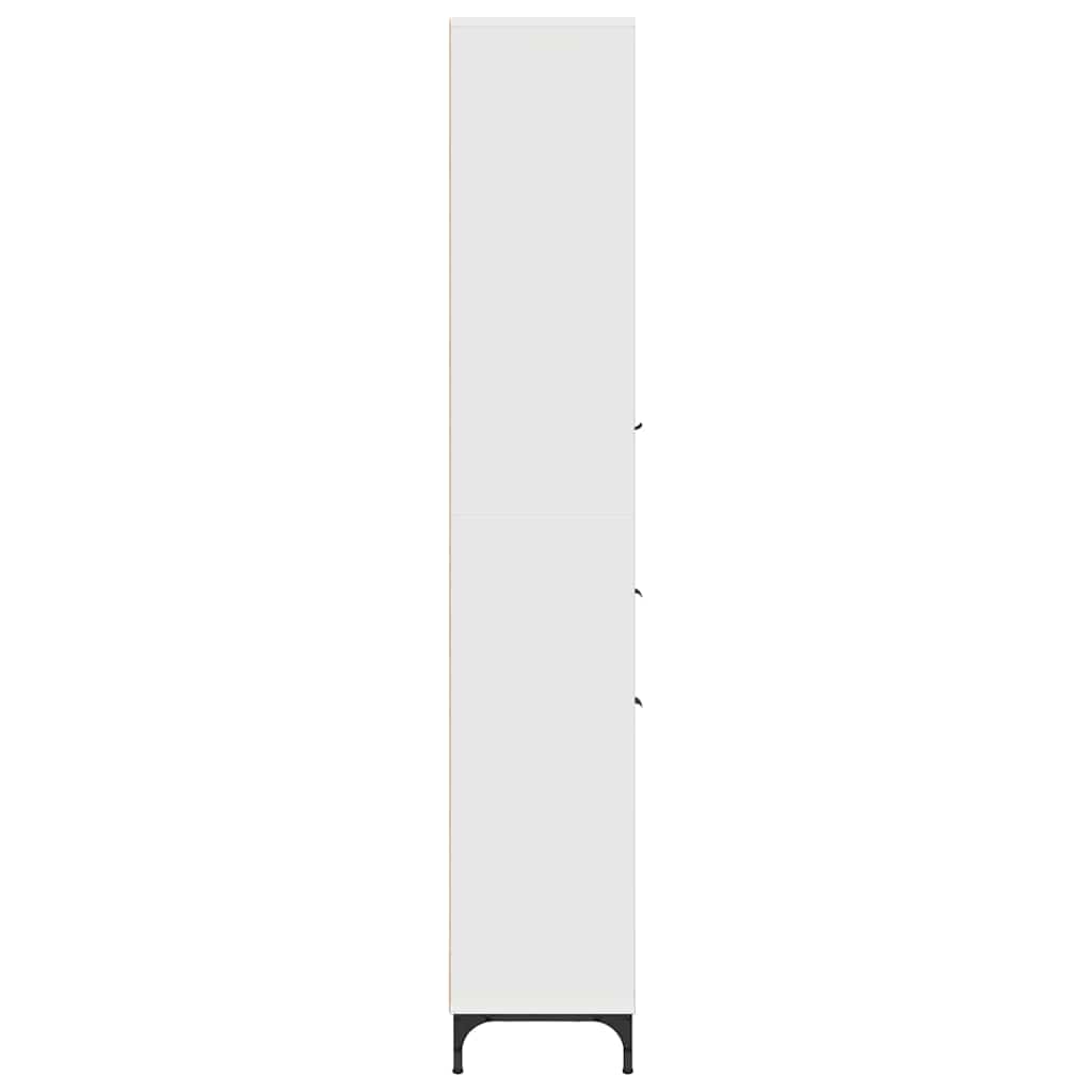 Hoge badkamerkast met lade Wit 31.5 x 33 x 190 cm Bewerkt hout