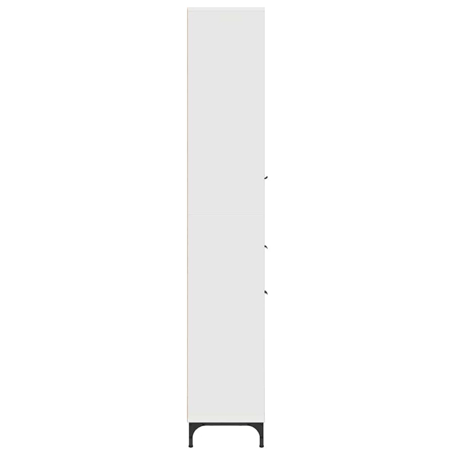 Hoge badkamerkast met lade Wit 31.5 x 33 x 190 cm Bewerkt hout