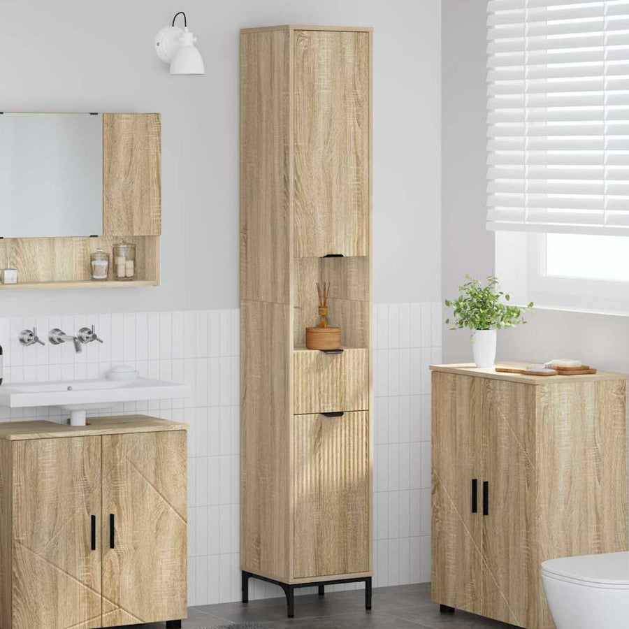 Badkamer Kast met lade Sonoma Eiken 31,5 x 33 x 190 cm