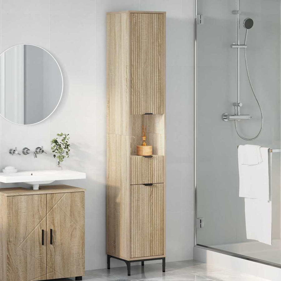 Badkamer Kast met lade Sonoma Eiken 31,5 x 33 x 190 cm