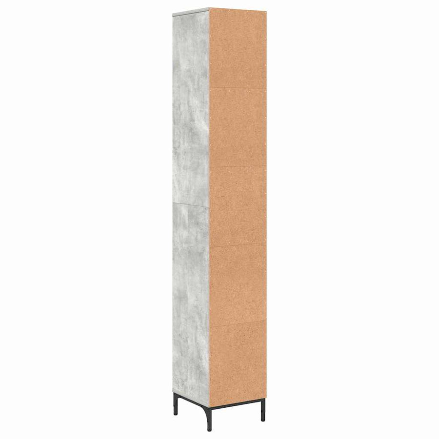 Hoge badkamerkast Betongrijs 31.5 x 33 x 190 cm Bewerkt hout
