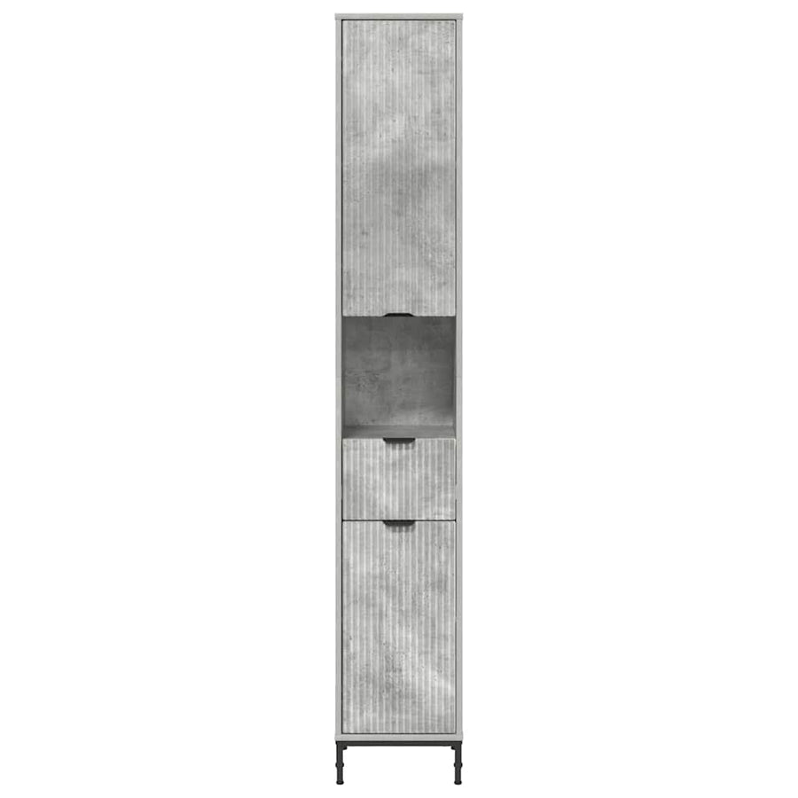 Hoge badkamerkast Betongrijs 31.5 x 33 x 190 cm Bewerkt hout