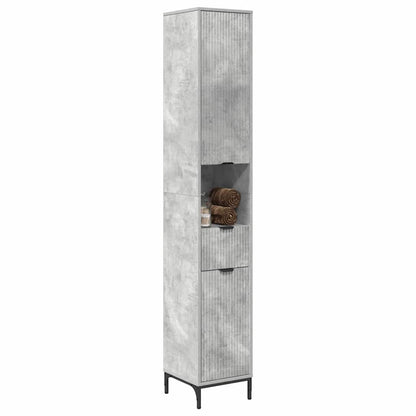 Hoge badkamerkast Betongrijs 31.5 x 33 x 190 cm Bewerkt hout