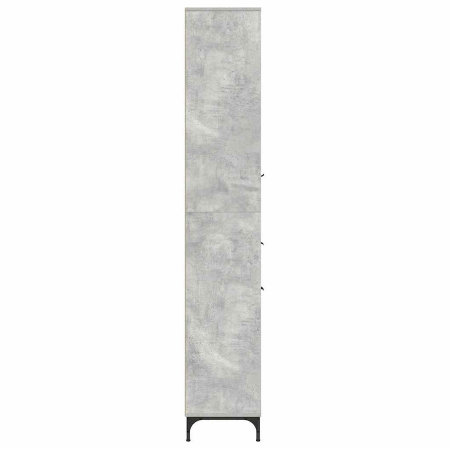Hoge badkamerkast Betongrijs 31.5 x 33 x 190 cm Bewerkt hout