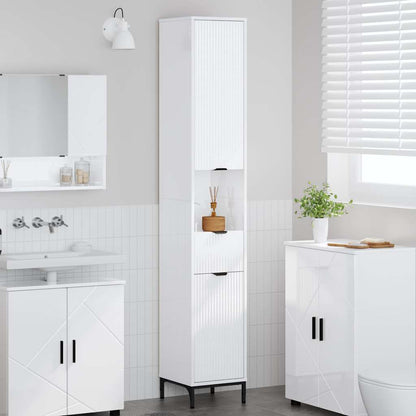 Badkamer Kast met lade Hoogglans wit 31,5 x 33 x 190 cm