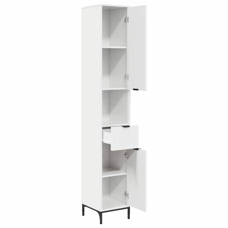 Badkamer Kast met lade Hoogglans wit 31,5 x 33 x 190 cm