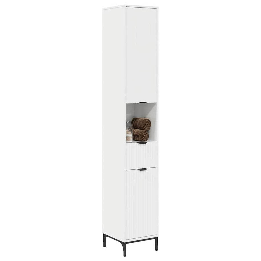 Badkamer Kast met lade Hoogglans wit 31,5 x 33 x 190 cm