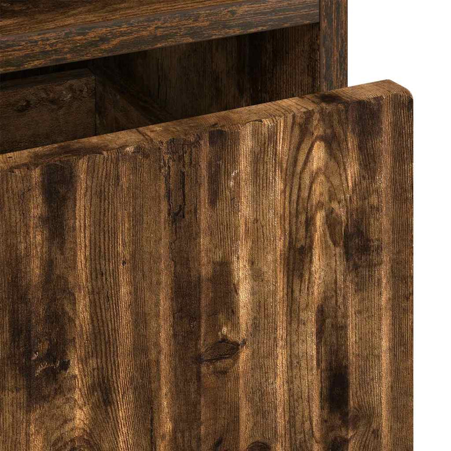 Hoge badkamerkast Gerookt eiken 31.5 x 33 x 190 cm Bewerkt hout