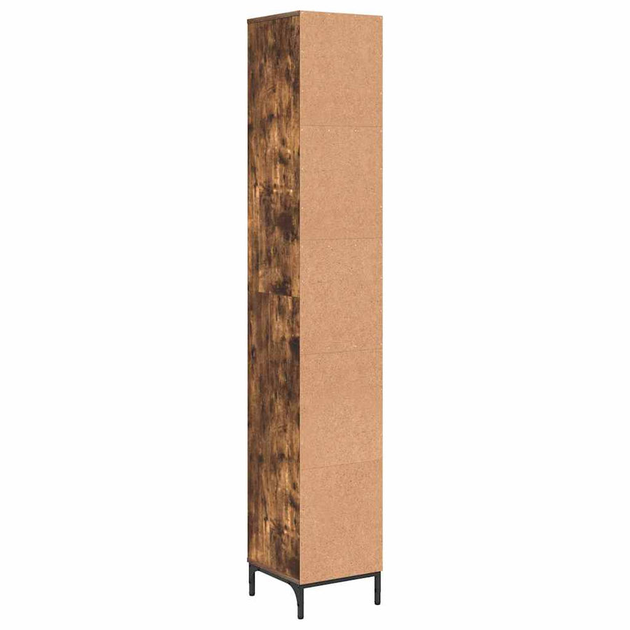 Hoge badkamerkast Gerookt eiken 31.5 x 33 x 190 cm Bewerkt hout
