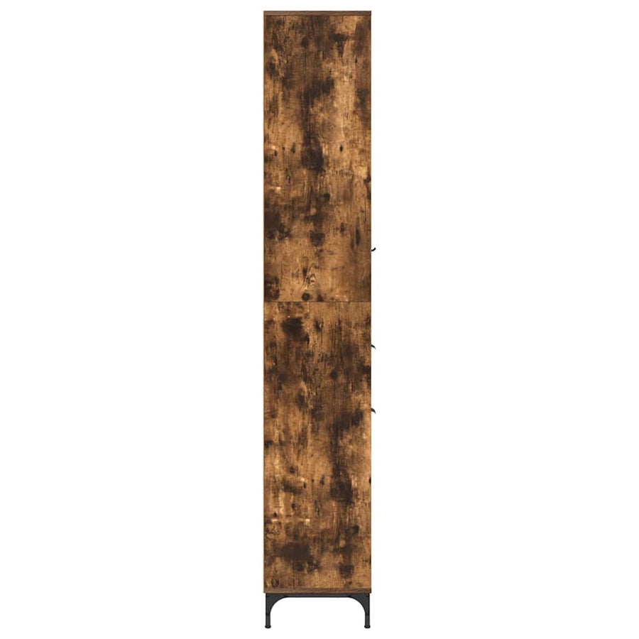 Hoge badkamerkast Gerookt eiken 31.5 x 33 x 190 cm Bewerkt hout