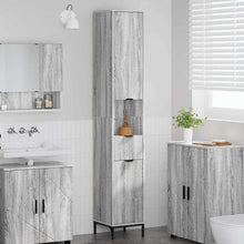 Hoge badkamerkast Grijs sonoma 31.5 x 33 x 190 cm Bewerkt hout
